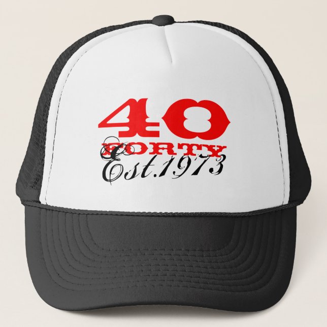 Camionero 40.º gorra de la cosecha de cumpleaños | Estableci (Anverso)