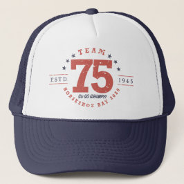 Camionero 75.º Gorra de cumpleaños