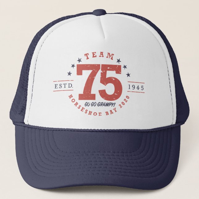 Camionero 75.º Gorra de cumpleaños (Anverso)