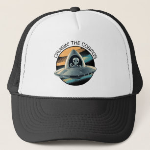 Camionero Alien en el Gorra de la nave espacial