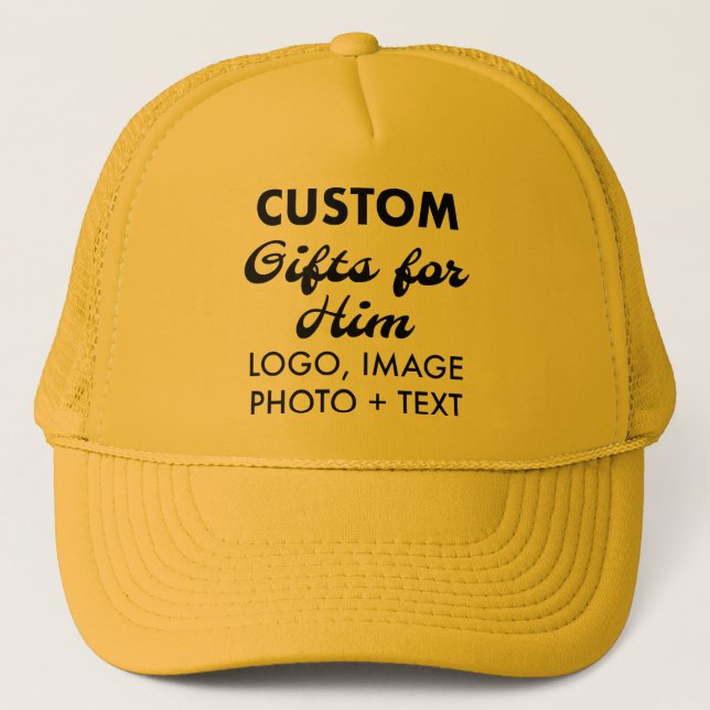 Camionero amarillo Sombrero regalos para él (Anverso)