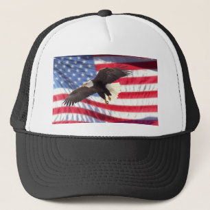 Camionero American Eagle y gorra de la bandera