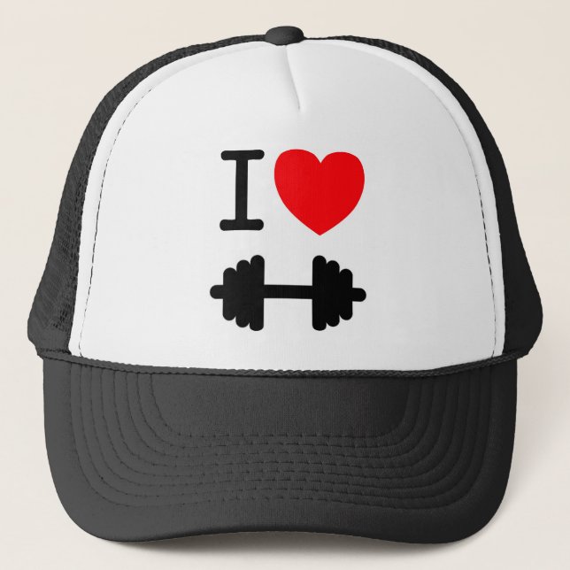 Camionero Amo el gorra del levantamiento de pesas (Anverso)