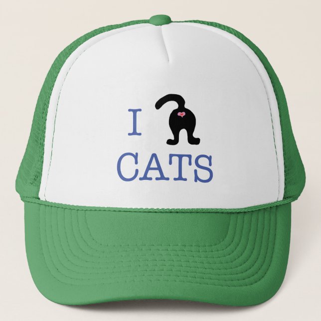 Camionero Amo humor del gorra del extremo del gatito de los (Anverso)