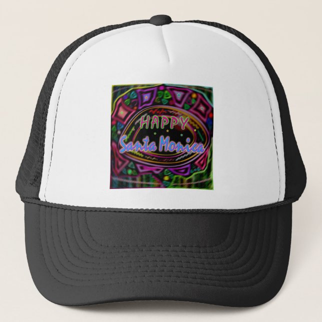 Camionero Arte feliz: Gorra de "Santa Mónica feliz" (Anverso)