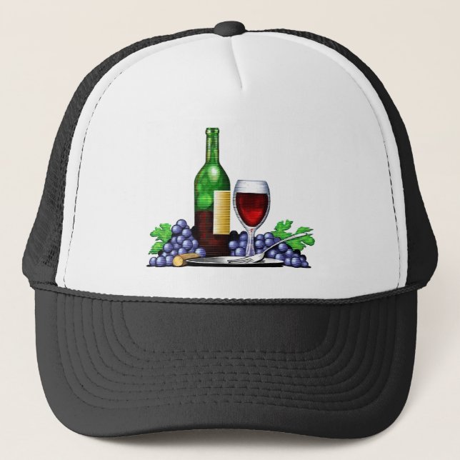 Camionero Botella de vino y gorra del vidrio (Anverso)