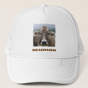 Camionero Braunvieh o gorra de la vaca de Brown del suizo