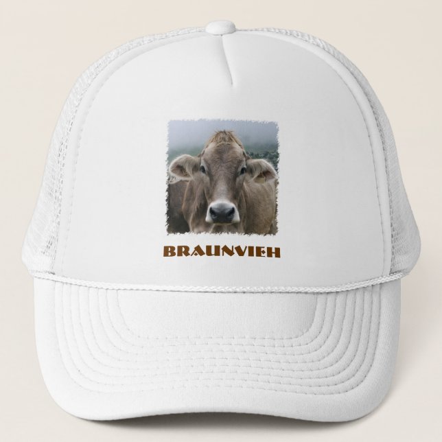 Camionero Braunvieh o gorra de la vaca de Brown del suizo (Anverso)