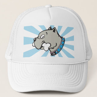 Camionero Cabeza de Pitbull del dibujo animado - gorra azul