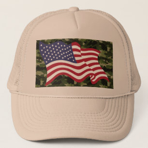 Camionero Camuflaje: Gorra de la bandera de los Estados Unid