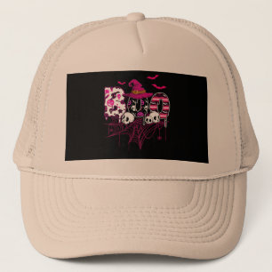 Camionero Cáncer De Mama Halloween Costume Boo Con Gorra De