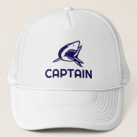 Capitán de barco blanco gorra con diseño de tiburó