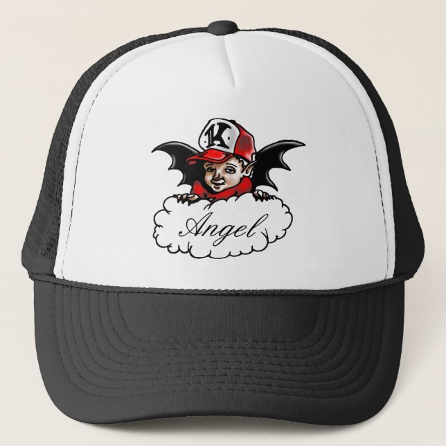 Camionero Carácter de la pintada - ángel - gorra del (Anverso)