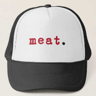 Camionero carne. - gorra de texto rojo
