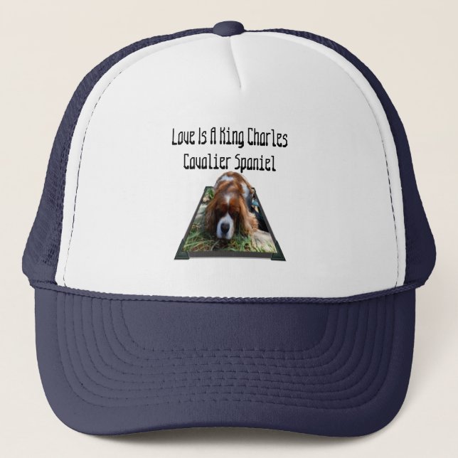 Camionero Cavalier Spaniel Popout Art, Gorra de camioneros (Anverso)