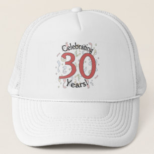 Camionero Celebrando 30 años de gorra de confeti