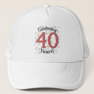 Camionero Celebrando 40 años de gorra de confeti