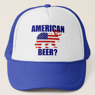 Camionero ¿Cerveza americana?  Gorra de los ciervos del oso