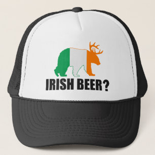 Camionero ¿Cerveza irlandesa?  Gorra de los ciervos del oso