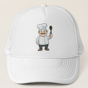 Camionero Chef con cuchara de gorra y sopa del chef