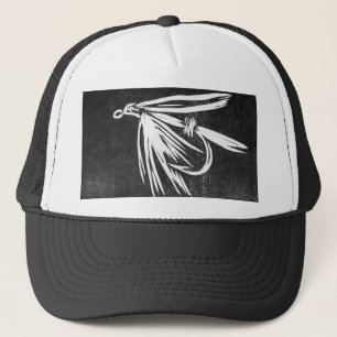 Camionero Clásico Gorra de Vuelo de Trucha "Mojado negro"