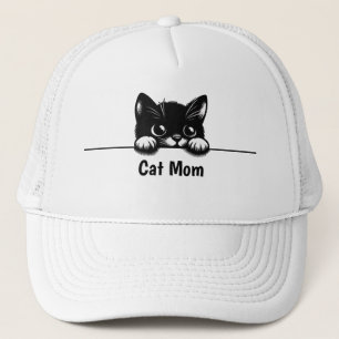 Camionero Cubierta del Gorra de diseño del gato de Peeking C