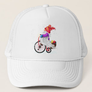 Camionero de navidades Sombrero Gnome con biciclet