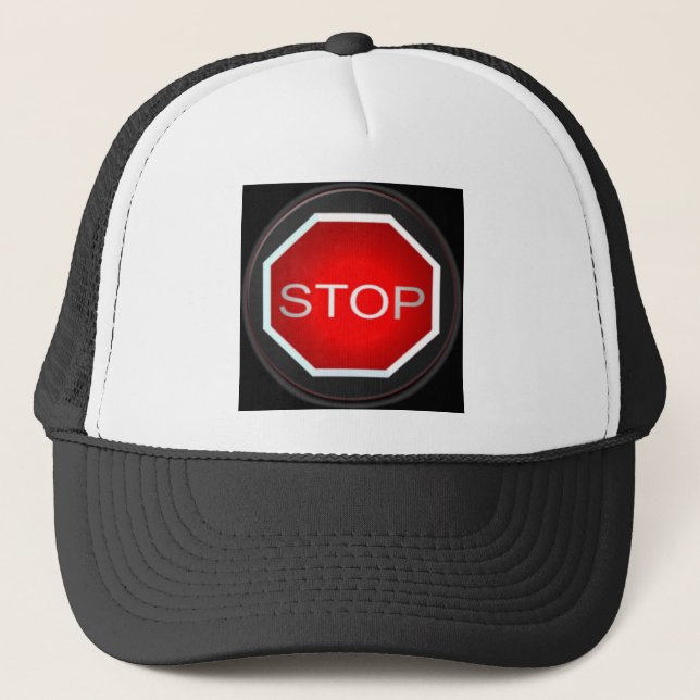 Camionero Detener Gorra de Rótulo (Anverso)