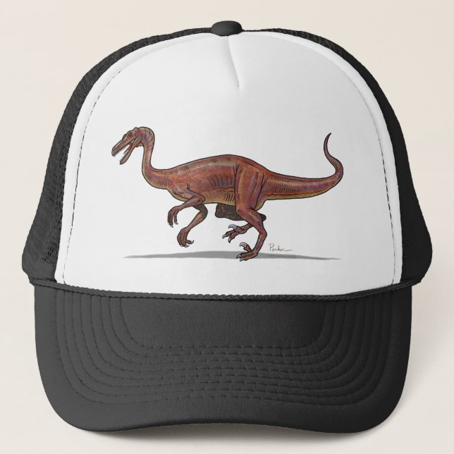Camionero Dinosaurio de Troodon de la gorra de béisbol (Anverso)