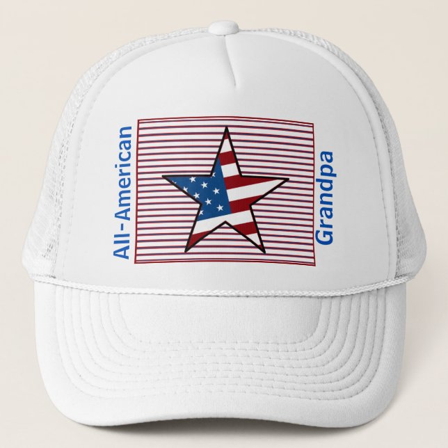 Camionero Diseño de Gorra Patriótico personalizable de EE.UU (Anverso)