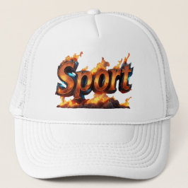 Camionero Diseño para un gorra en forma de fuego ardiente