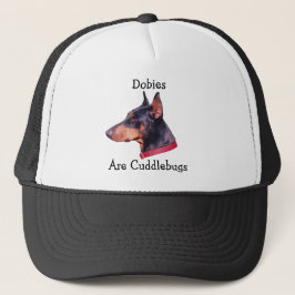 Camionero Dobies es gorra del perro del Doberman de