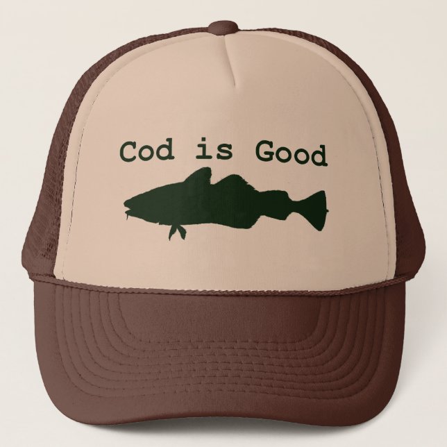 Camionero El bacalao es bueno - gorra de la pesca (Anverso)