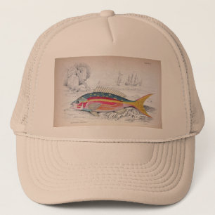 Camionero El Gorra de Ilustracion Vintage Fisherman