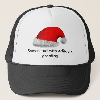 Camionero El gorra de Santa con el saludo editable