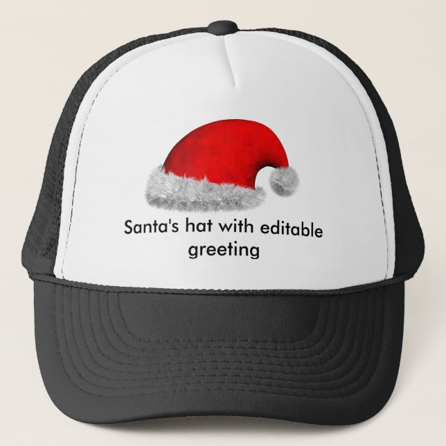 Camionero El gorra de Santa con el saludo editable (Anverso)