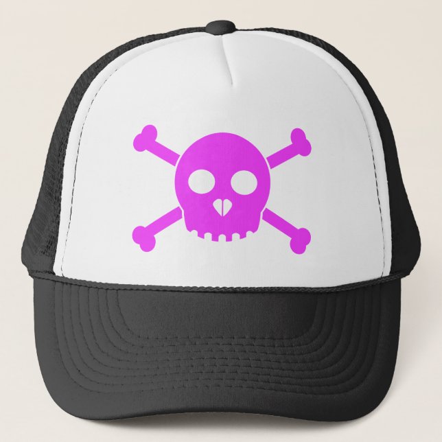 Camionero El gorra principal de Deth rosado recto (Anverso)