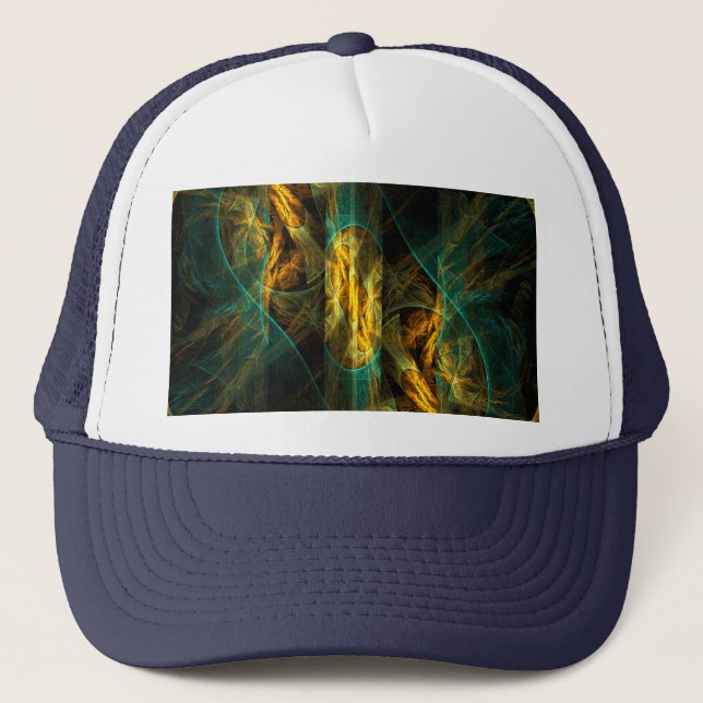 Camionero El ojo de la jungla Gorra de arte abstracto (Anverso)