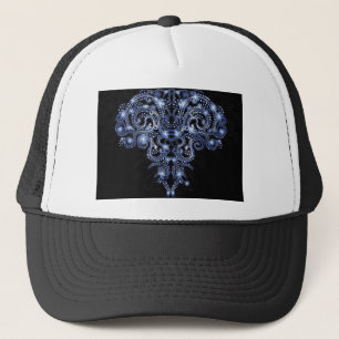 Camionero Elegante Gorra de Swirl Blue Sparkly