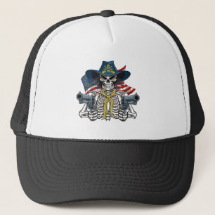 Camionero esqueleto de guerra civil estadounidense con gorra