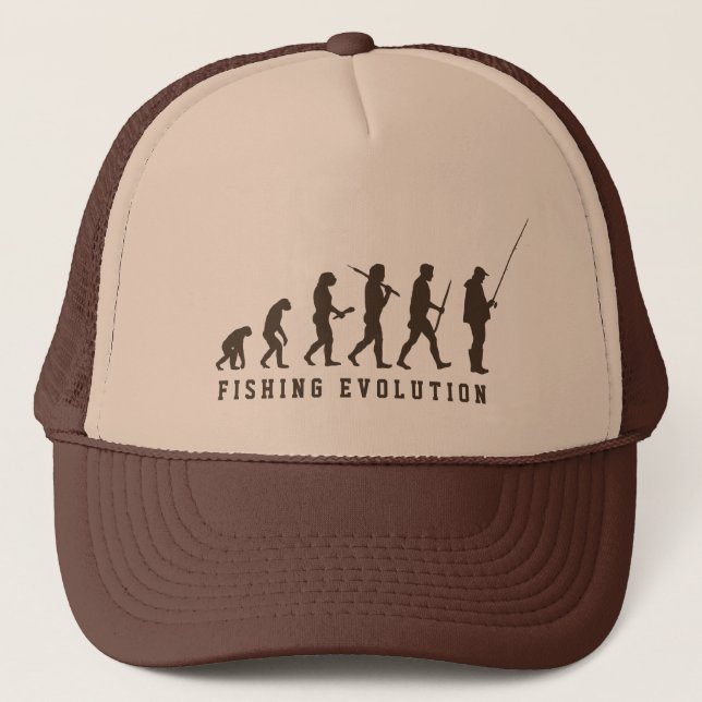 Camionero Evolución de la pesca - gorra divertido del (Anverso)