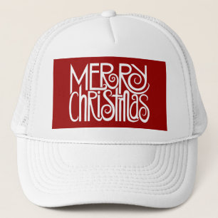 Camionero Feliz Gorra Blanco de Navidad