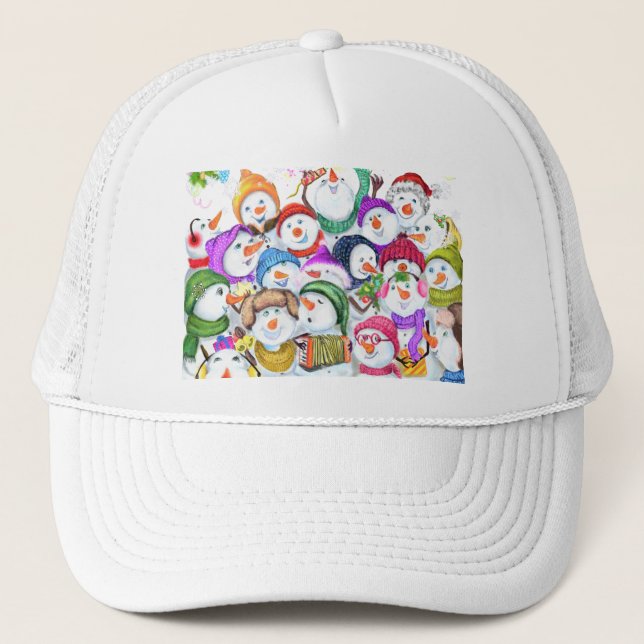 Camionero Feliz Gorra de Navidades de Snowmans (Anverso)