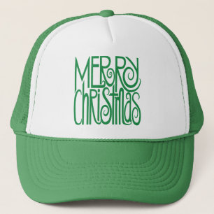 Camionero Feliz Gorra verde de Navidad