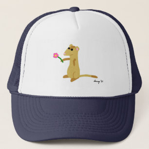 Camionero Ferret Sujetando Un Gorra De Flor