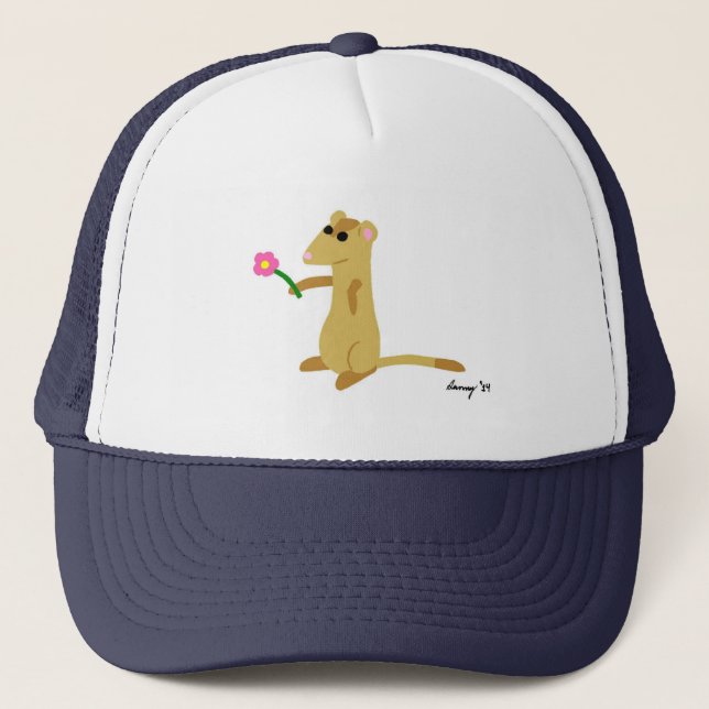Camionero Ferret Sujetando Un Gorra De Flor (Anverso)