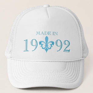 Camionero Fleur de lis edad auténtica hecha en gorra azul