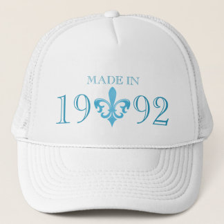 Camionero Fleur de lis edad auténtica hecha en gorra azul