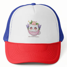 Gato al estilo kawaii japonés en Gorra de té