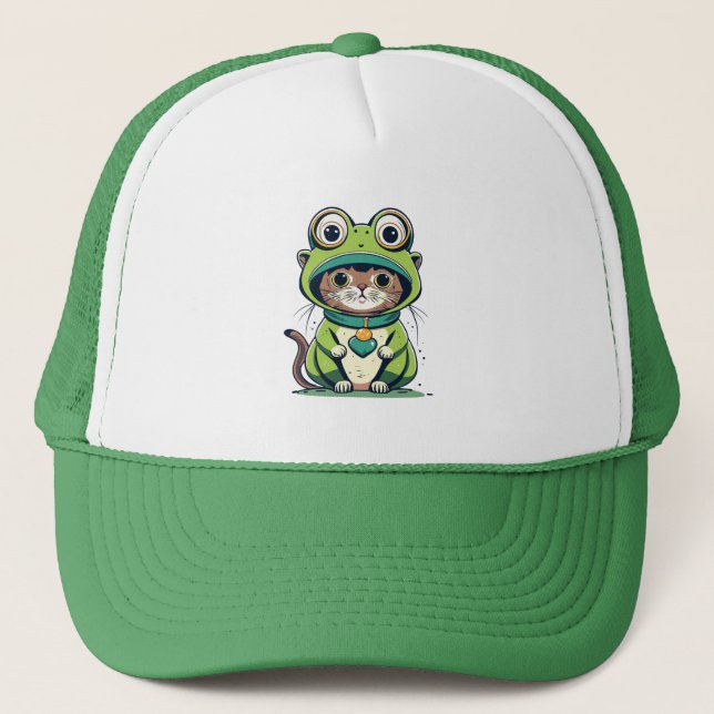 Camionero Gato de bebé con Gorra de rana (Anverso)